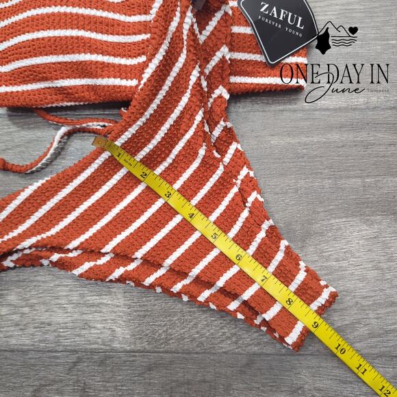 Zaful Textured Bandeau Bikini Swimsuit Size S - Picture 4 of 5